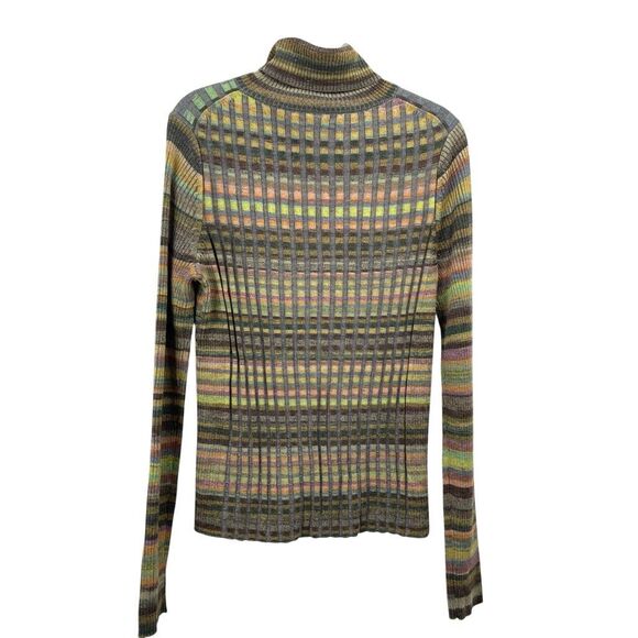 Anthropologie Moth Sydney wool blend Turtleneck sweater Size M in Grey Motif - Picture 7 of 10